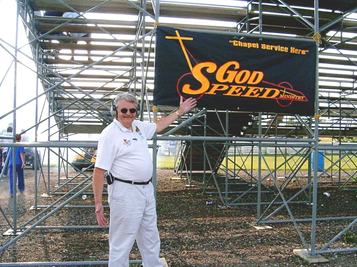 Floyd West displaying GSM banner